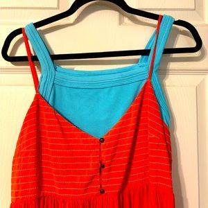 Orange romper from Anthropologie